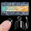 600 Pcs/Set Soft Gels Tips Press On Nail Short Half Cover Tips Clear Nail Tips False Nails Tips for Nail Salons