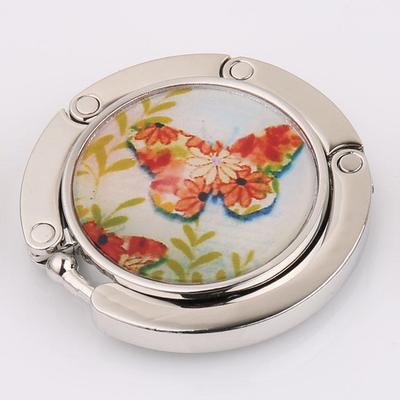B - Blue Flower Begonia Flower Folding Handbag Purse Table Hook Hanger Holder Gift