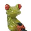 Frog Money Bag Statue Small Resin Frog Sculpture Desk Lucky Frog Ornament for Garden Home Office Workplace Decor