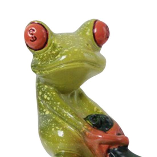 Frog Money Bag Statue Small Resin Frog Sculpture Desk Lucky Frog Ornament for Garden Home Office Workplace Decor