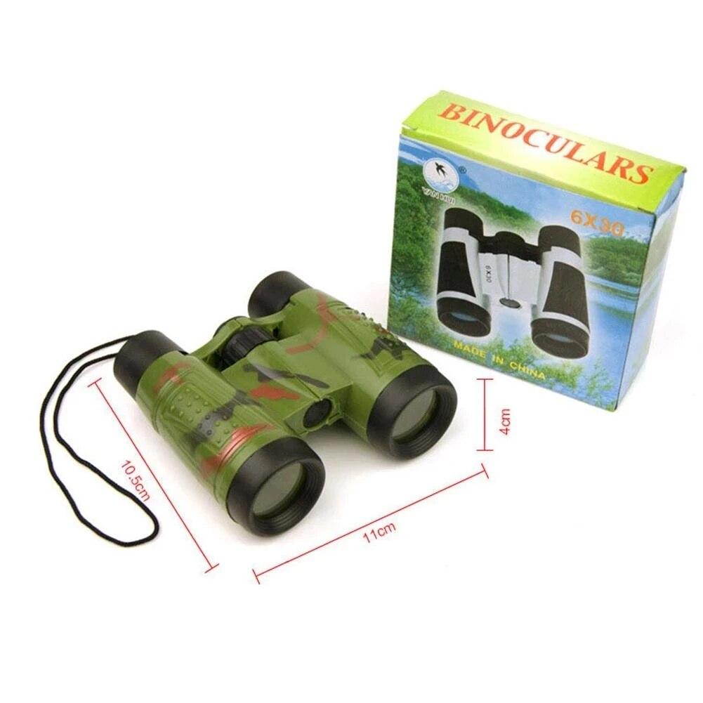 6x30 Binoculars Telescope With Compass Mountaineering Natural Scenery Children Simulation CS Hunting Field Surviva Telescope