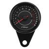 Motorrad Drehzahlmesser, Hintergrundbeleuchteter Drehzahlmesser Tachometer Aluminium Instrument Ersatz (Schwarze Schale, schwarze Oberfläche)