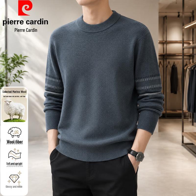 Pierre Cardin Men's Thickened Crew Neck Knit Sweater