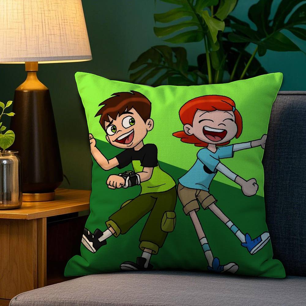 Kreskówka B-Ben 10 Fajne Poszewka na Poduszkę Sofa Salon Sypialnia Dwustronny Nadruk Kwadratowa Poduszka Poszewka na Poduszkę do Drzemki