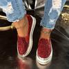 2025 Women's Bling Rhinestone Decor Flats Comfort Thick Sole Slip on Casual Shoes Woman Fashion Glitter Platform Loafers Shoes