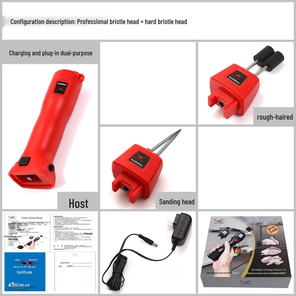 ""Elektrische Geflügelrupfmaschine""": Lithiumbatterie, Automatisch für Huhn, Ente und Gans - Europäischer Standard"