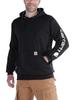 Hoodie Sweatshirt Pullover Hoodie Sleeve Logo Print Fleece Lined Top M BLACK [Carhartt] Men's [k288] [Item]