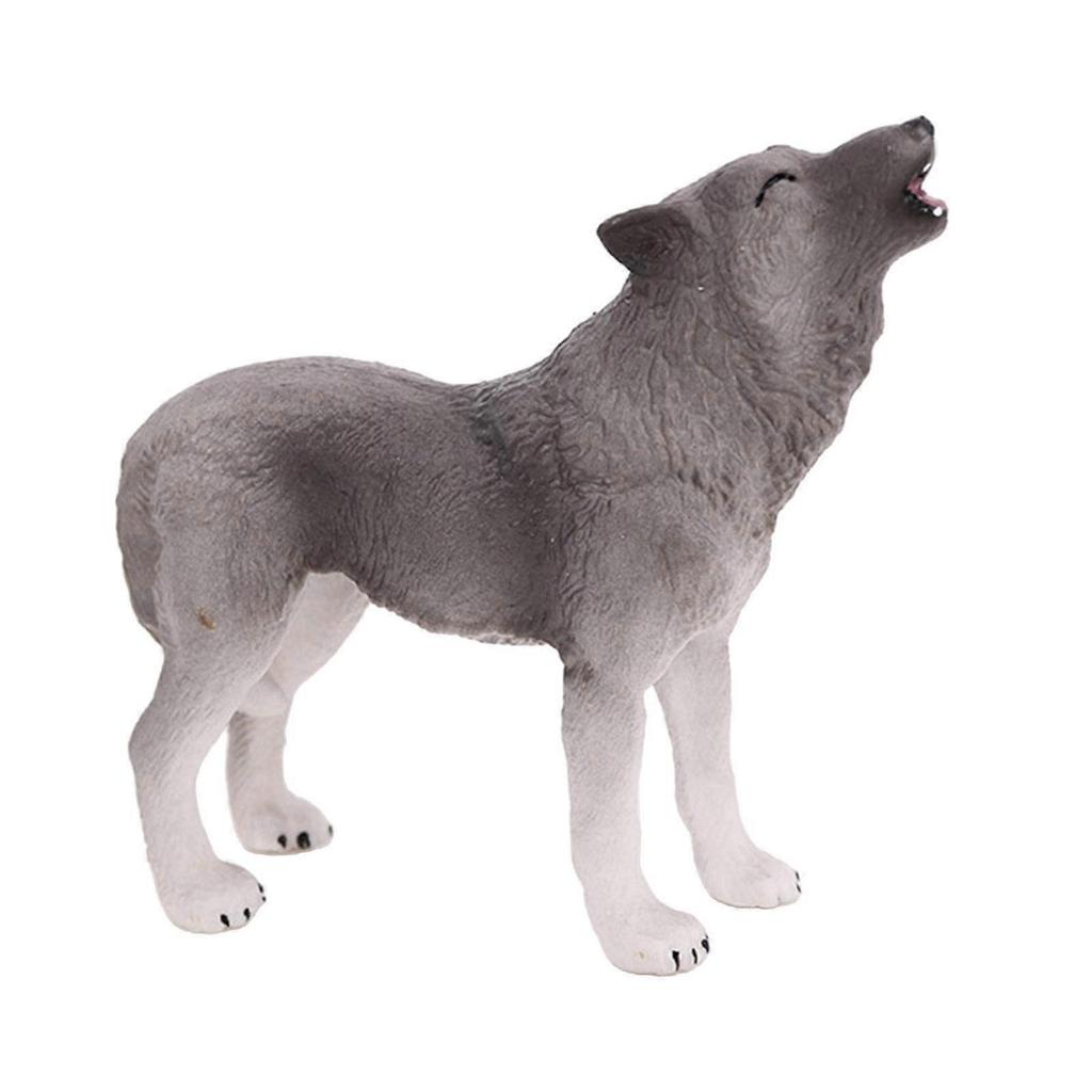 2x Wolfsfiguren BPA-frei Miniatur für Geburtstagsgeschenk Sammlerstücke Jungen Mädchen