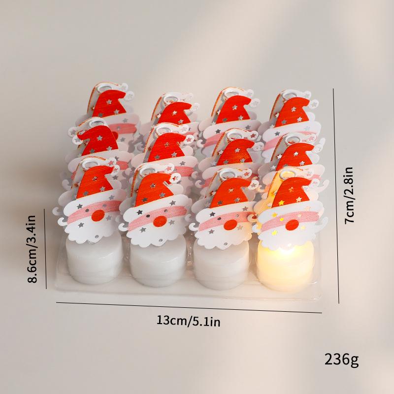 Christmas LED Candle Light with Santa and Snowman Figurines