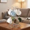 Fine Workmanship Tea Cup Storage Rack Silver Coffee Mugs Storage Rack Cup Drying Rack  Desktop