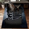Black And White Stripes With Star Printed Office Carpet Chair Cushion  Entryway Rug, Rugs for Living Room, Bedroom Christmas gifts