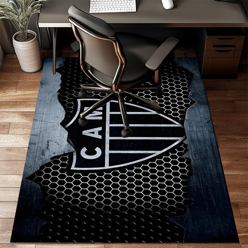 Black And White Stripes With Star Printed Office Carpet Chair Cushion Entryway Rug, Rugs for Living Room, Bedroom Christmas gifts