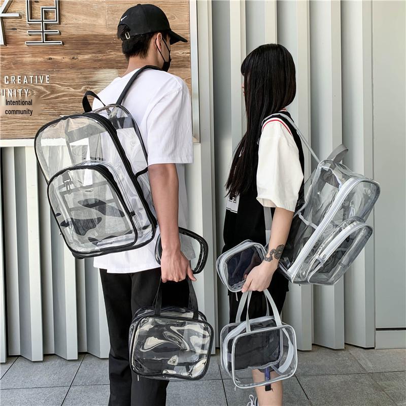 Large Capacity Transparent PVC Backpack for Students