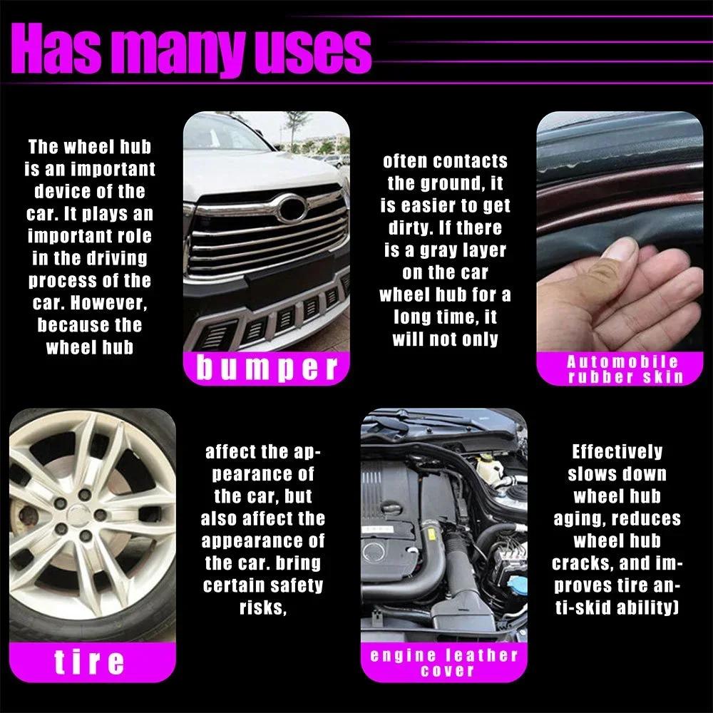 Automotive Tire Brightening Coating Agent Plastic Rubber Wheel Shine Gloss Restorer Spray Car Tyre Layer Polishing Brightener