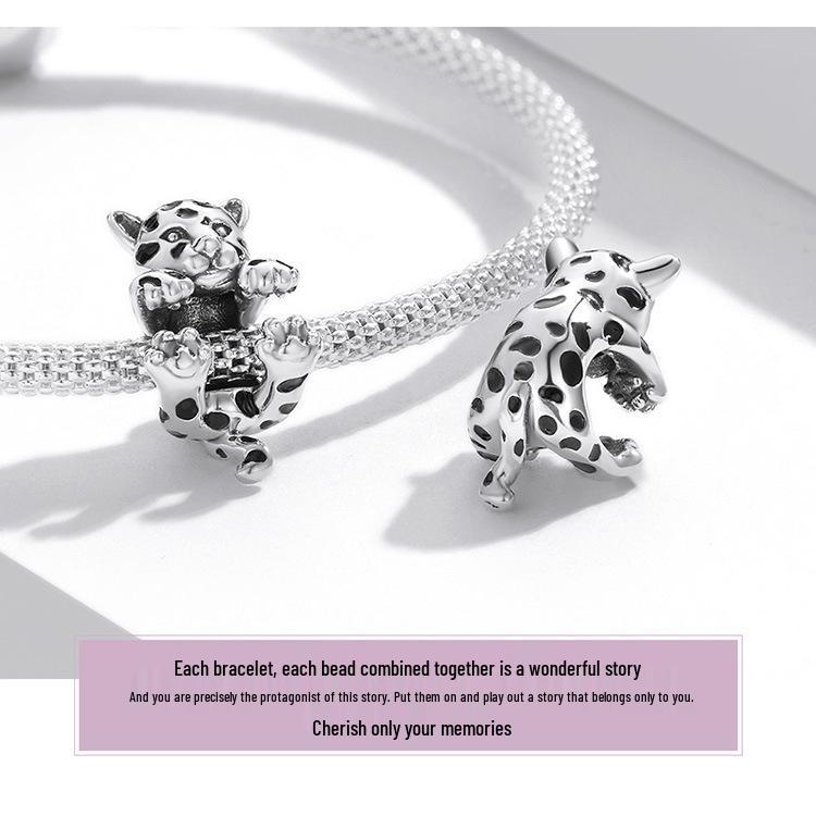 Yinziyun Fun Cheetah DIY 925 Sterling Silver Bead Accessories BSC556