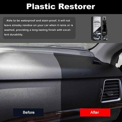 Agente reparador de plástico para automóviles, protección interior, removedor de rayones con esponja de trapo, kit de recubrimiento reacondicionador de piezas de plástico para reparación de plástico automotriz