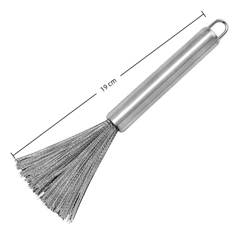1/2Pcs Stainless Steel Pot Brus Multi‑Functional Cleaning Brush With Steel Handle Household Cleaning Brush For Kitchen Bathroom