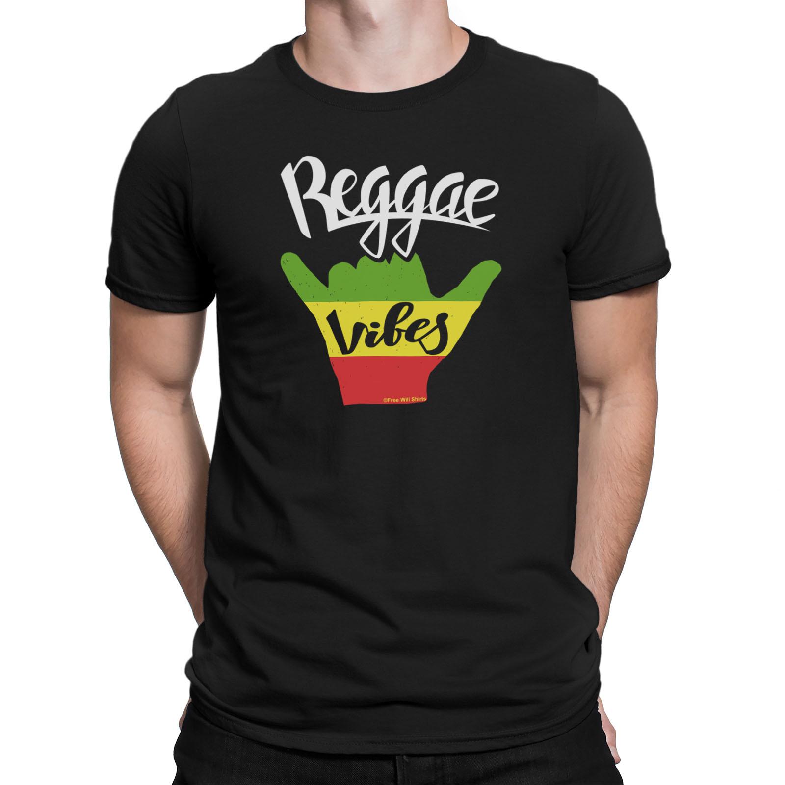 Mens Quality Cotton T-Shirt REGGAE VIBES Peace Jamaican Dance Music Band Sound S разноцветный