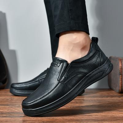 Casual Leather Shoes Men's Genuine Leather Autumn New Men's Business Leather Shoes Soft Bottom Wild Slip-on Dad Shoes