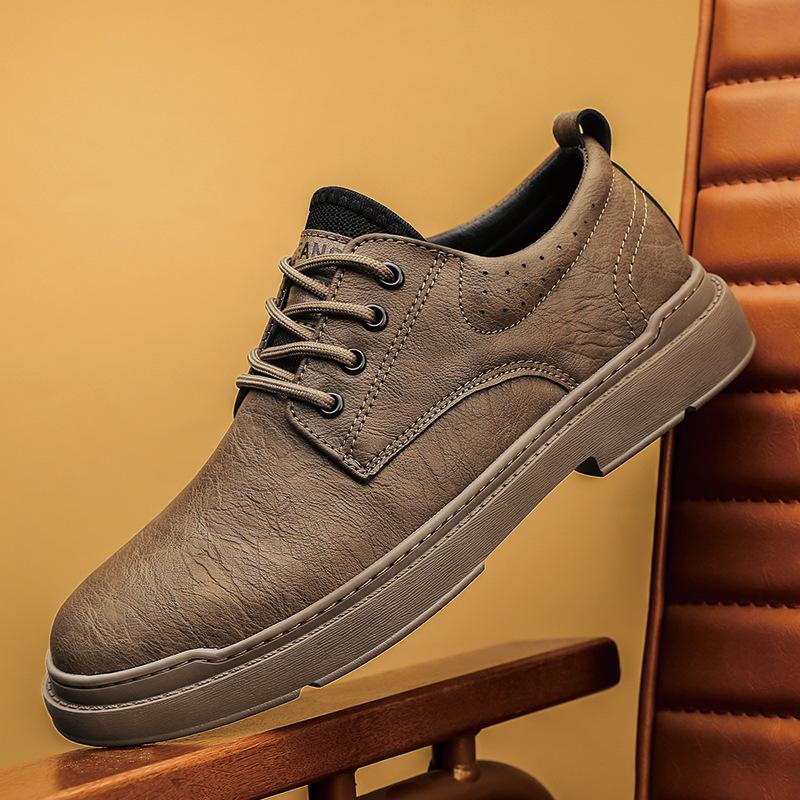 

Весенне-летние кожаные туфли мужские 2024 новые на мягкой подошве кожаные ретро тренд универсальные повседневные 2025 популярные мужские туфли 45 коричневый