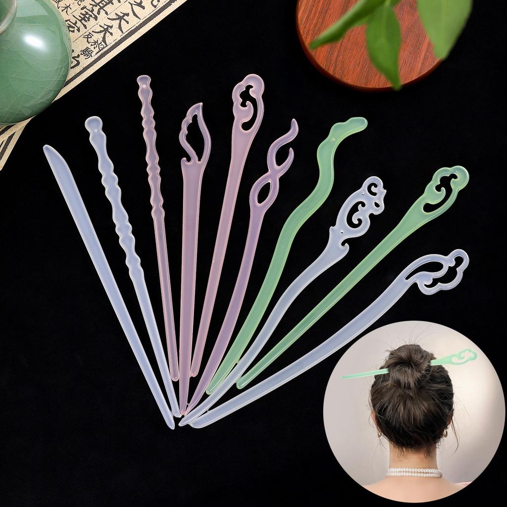 New Chinese Ethnic Style Simple Elegant Xiang Yun Acrylic Hairpin Ancient Style Temperament Hanfu Cheongsam Coiffure Hair Accessory