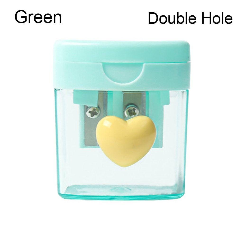 Cartoon Pencil Sharpener Double Hole Pencil Cutter Tool Student Stationery Simple School Office Supplies High Quality