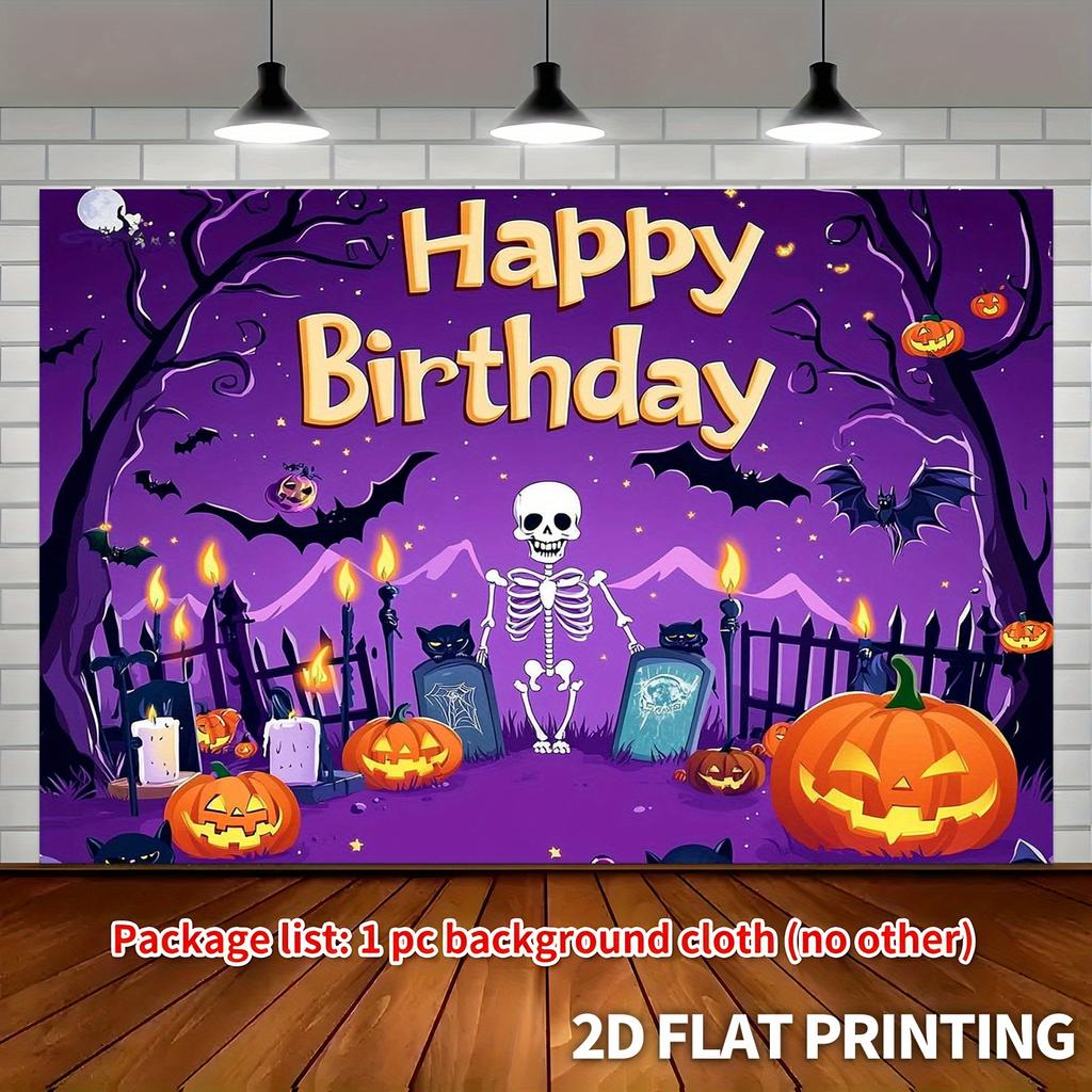 1 piece, suitable for home decoration and studio photography backgrounds - spooky retro Halloween banner