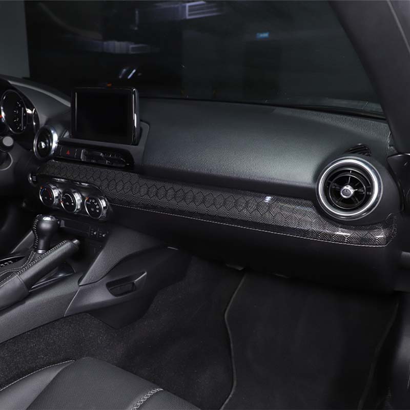 LHD For Mazda MX-5 2016-2026 Real Carbon Fiber Car Center Console Dashboard Panel Decoration Cover Sticker Interior Accessories