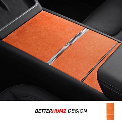 For Tesla 2019- Model Y Juniper Model 3 Highland Made of Alcantara Center Console Panel Trim Sticker Car Interior Accessories