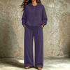 Women's Casual Comfortable Hooded Sweatshirt and Pants Set with Pockets for Fall Winter