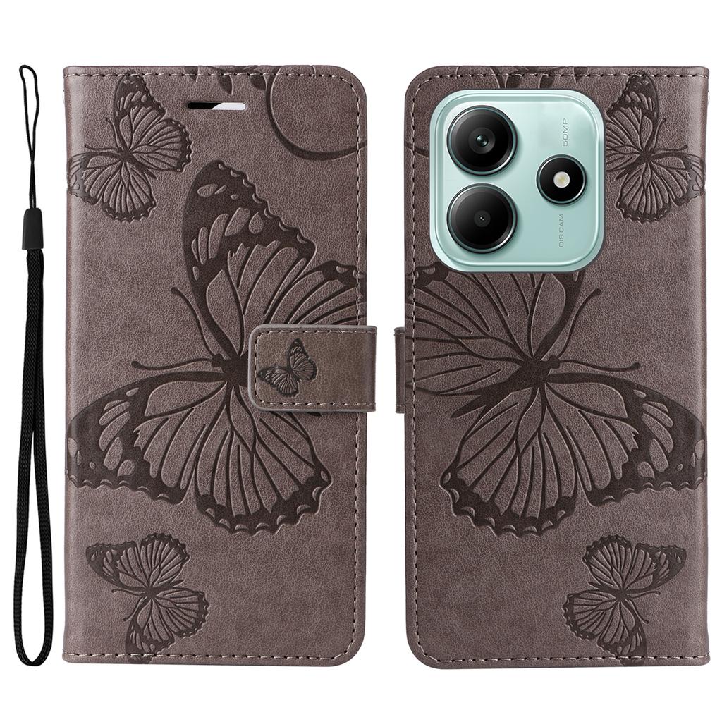 For Xiaomi Redmi Note 14 5G Wallet Case Floral Butterfly Imprinted Leather Phone Cover Stand