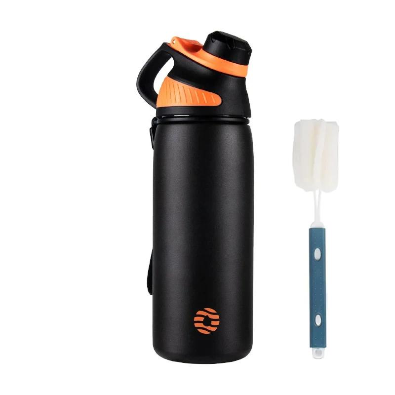 

Fjbottle Портативна термокружка з нержавіючої сталі з подвійною стінкою, вакуумна фляга, магнітна кришка, герметична, 1000 мл, пляшка для води для активного відпочинку 1000ML чорний