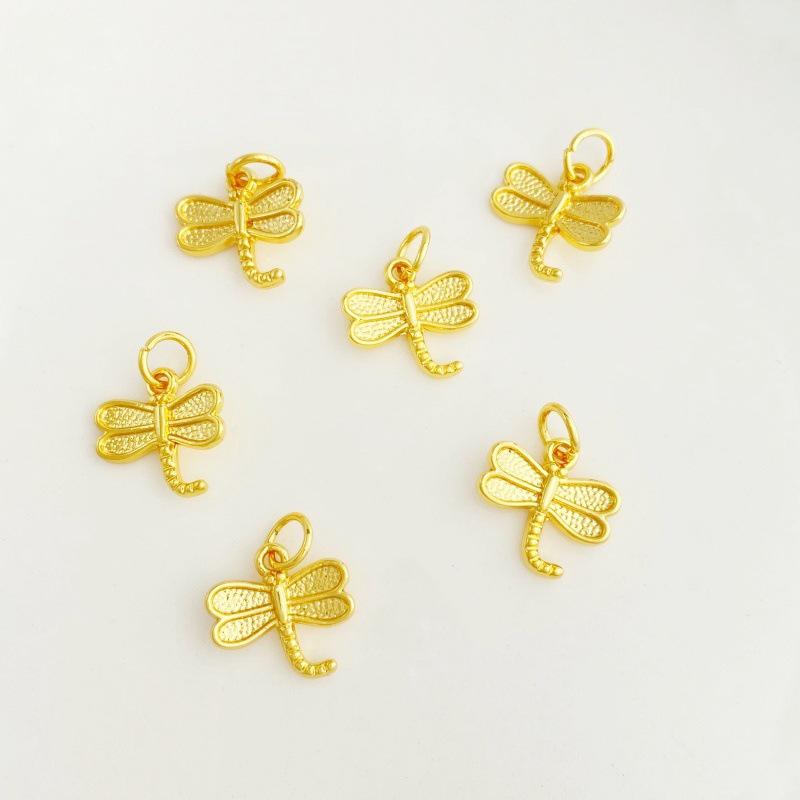 Gold-Plated Dragonfly Pendant for DIY Bracelets & Accessories