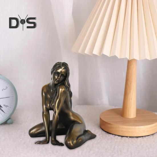 Statua di donna sexy da 5 pollici in resina, figura femminile nuda, statua da tavolo, scultura per comodino, caminetto, amanti dell'arte e collezionisti