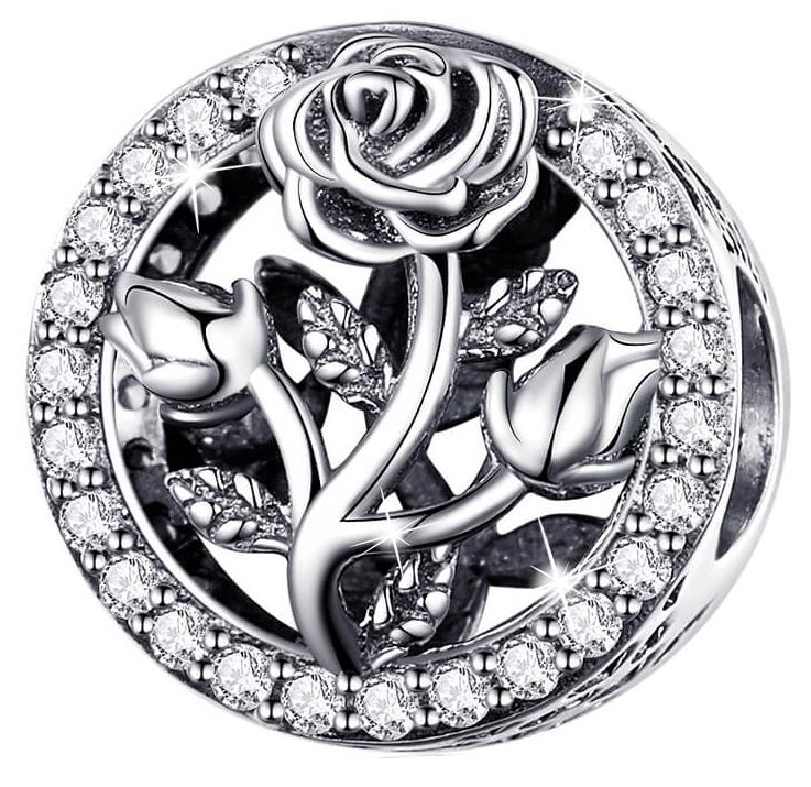 Charms Do Pandora Zawieszka Charms Romantyczna Róża Moda Trusky