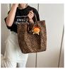 Leopardenmuster Canvas Tragetasche - 2025 Frühjahr/Sommer Mode, Großes Fassungsvermögen, Lässige Pendler-Schultertasche für Damen