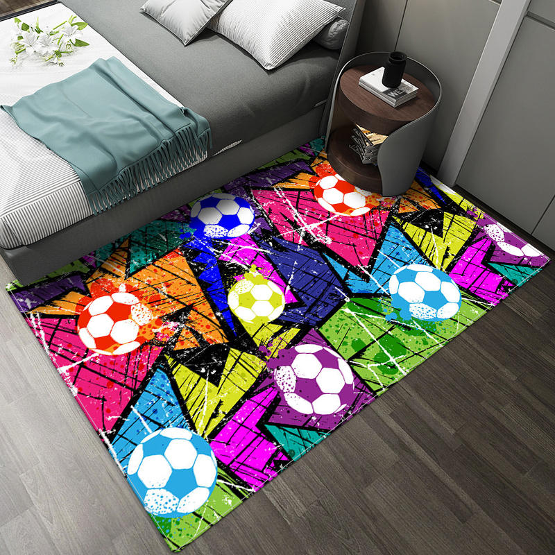 3D Voetbalveld Kinderkleed Antislip Polyester Zacht Speelkleed Voor Jongens Slaapkamer Vloerkleed 40x60cm 16x24 inch