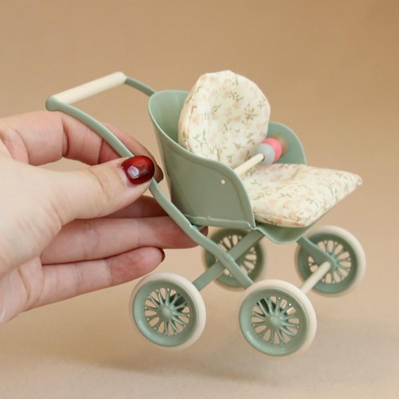 1:12 Miniatyr Kunstig Barnevogn Egnet For Bjd Ob11 Dukkehus Hjemmeinnredning Møbeldekor