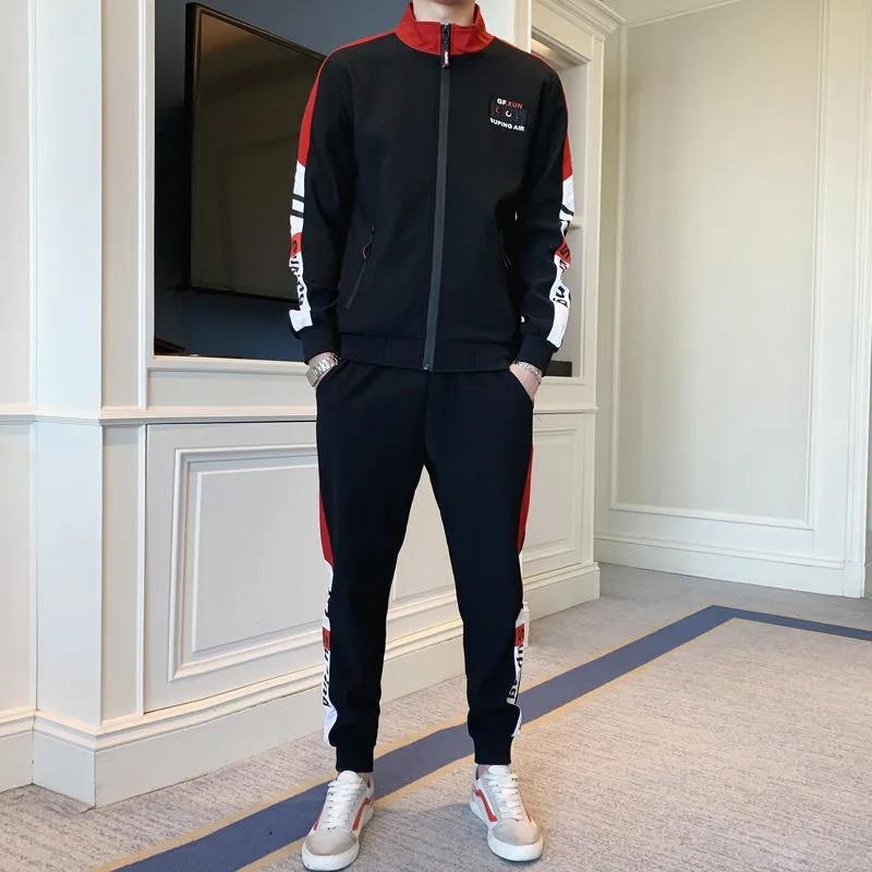 Men's Autumn Casual Workwear Jacket Sports Trousers Two-piece Suit