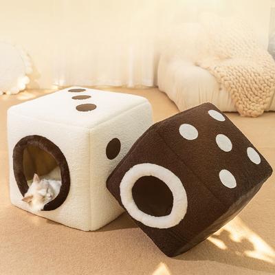 Cat Kenne Foldable Pet Kennel Winter Warm Cat House Stool Fully Enclosed Fun Cat Four-season Cat Supplies