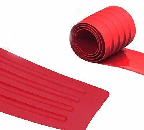 Car Rear Trunk Guard Plate Bumper Sill/Protector Plate Rubber Cover Guard Trim PAD Red