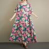 Short Sleeve Plus Size Vintage Floral New In Dresses for Women Casual Loose Long Summer Dress