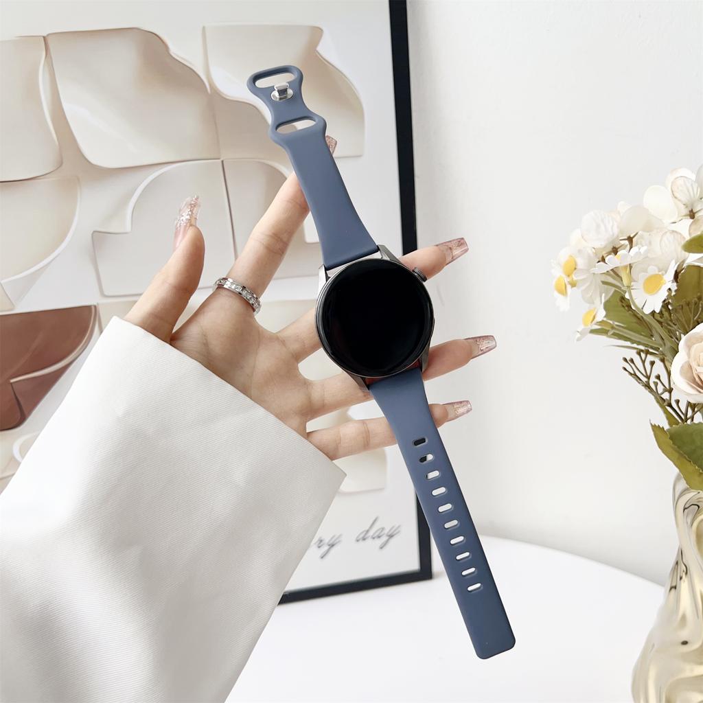 20 22mm Watch Strap for Samsung Galaxy Watch 6/5/4 40 44/Watch 5 Pro 45/Watch 6/4 Classic 43 47mm Soft Slim Silicone Band Correa