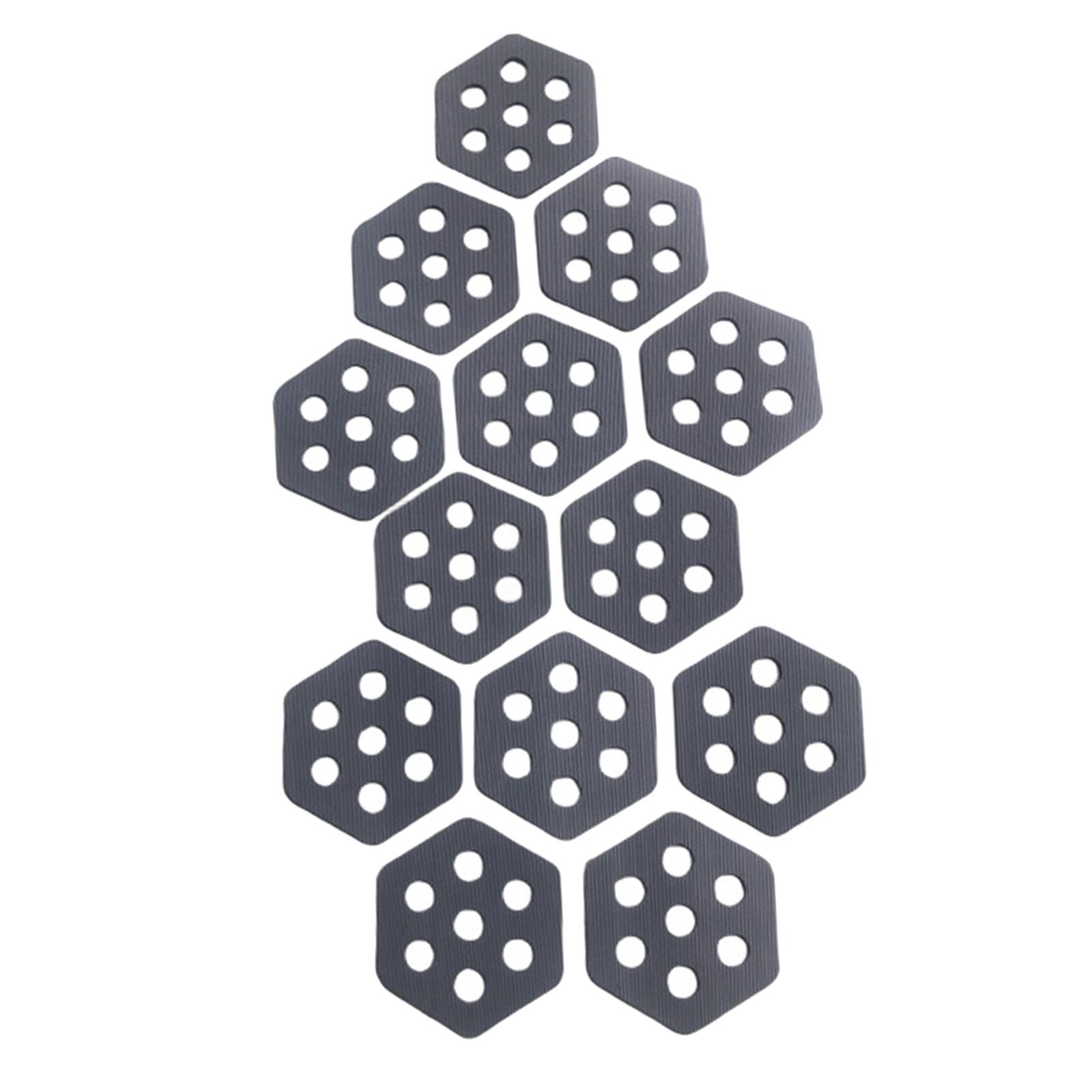 12x Hexagon Surfboard Pads Professional Surfing Padding Deck Pads for Skimboard Surf Boards Grip Surf Paddle Board Shortboards серый