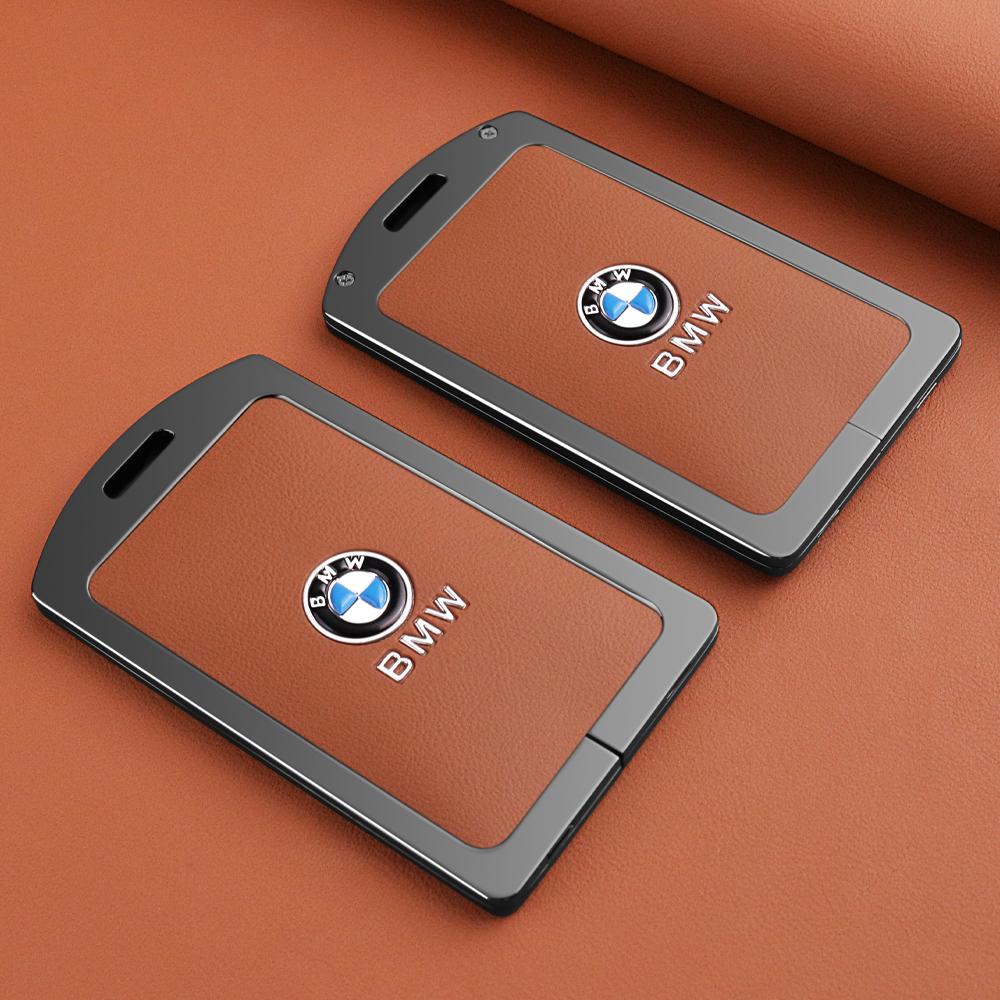 

Zinc Alloy Leather Key Case Shell Buckle Car Key Cover Fit For BMW 1 3 5 7 Series X1 X3 X5 X6 X7 535le Auto Keychain Accessories