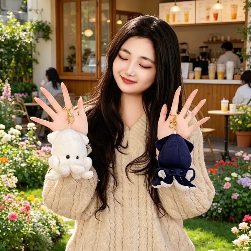 1Pc 10Cm Octopus Plush Pendant Stuffed Colorful Ocean Animal Cartoon Key Chain Decor Plushie For Bag Gift Child Accompanying