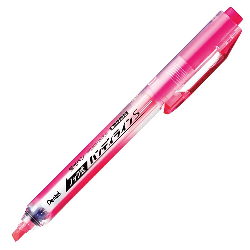 Pentel Handyline S Highlighter, Retractable, Pink SXNS15-P