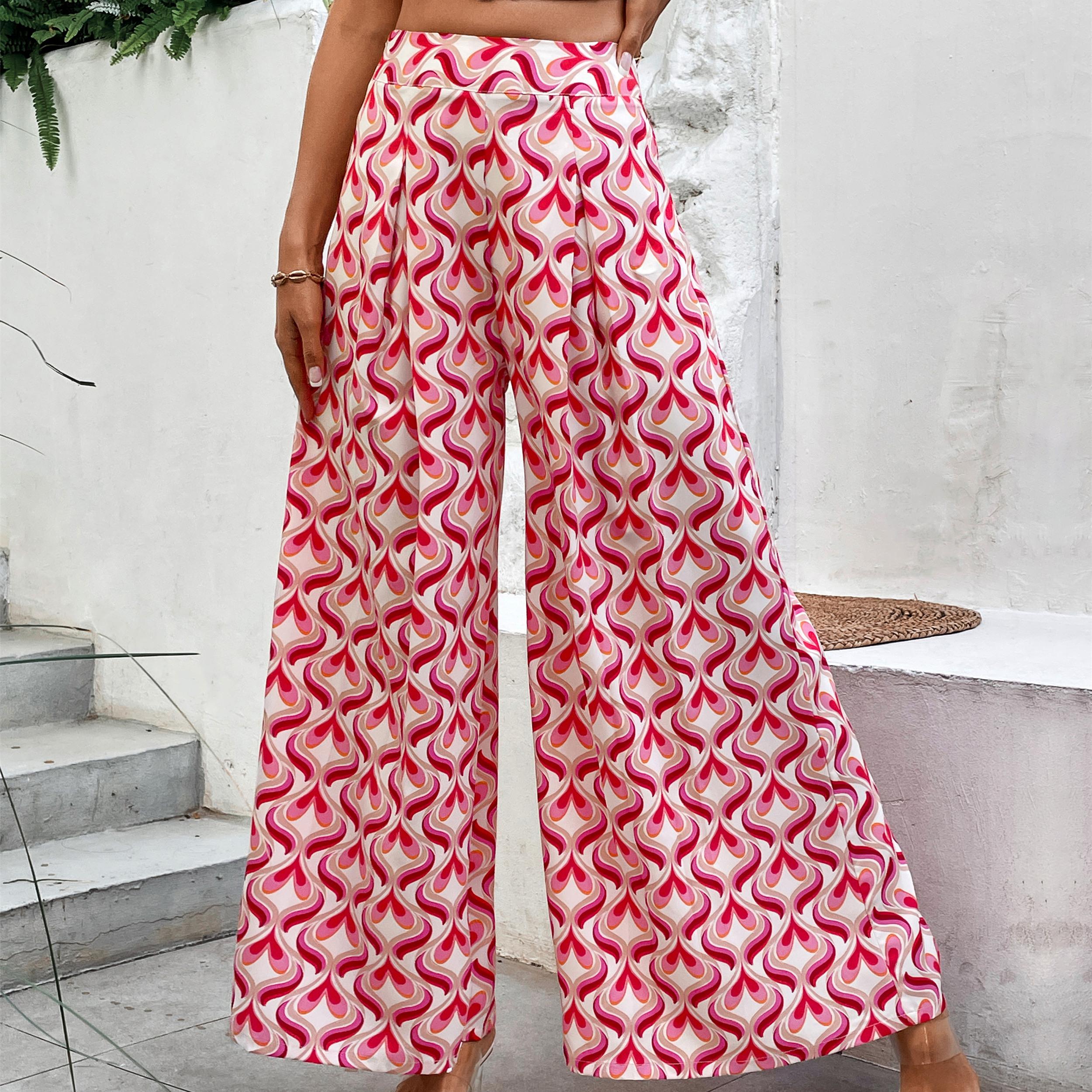 

Женские модные повседневные брюки и капри с высокой талией XL красный