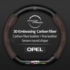 For Opel OPCline ASTRA CORSA INSIGNIA MOKKA VECTRA GTC Tigra Car Carbon fiber Suede Leather Steering Wheel Cover Accessories