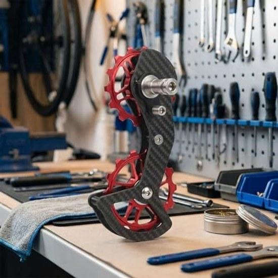 Carbon Fiber Rear Derailleur Bicycles Equipped Ceramic Pulleys Replacement Part Road Bikes Stable Gear Shifting Low Rolling Resistance.